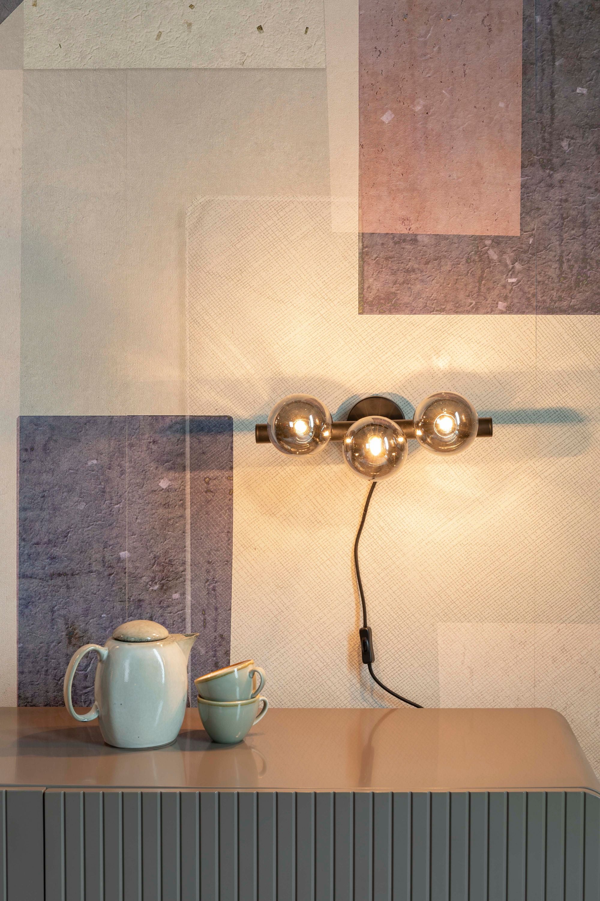 Monica Smoked Glass Orb Wall Light